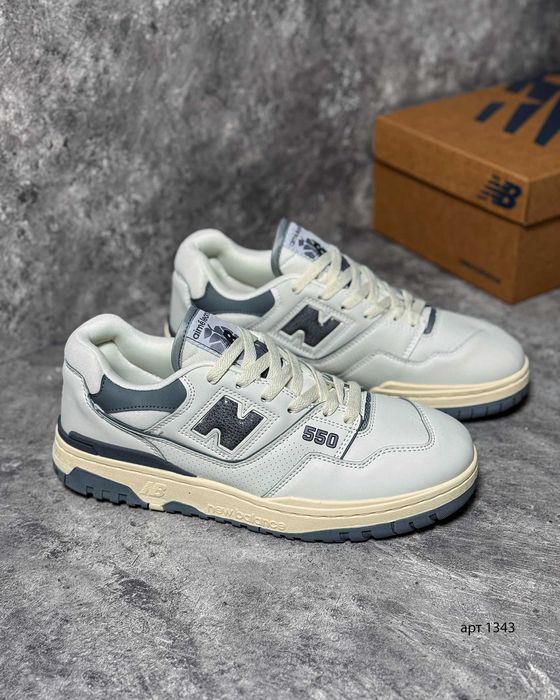 Кросівки чоловічі 41-44 New Balance Aimé Leon Dore x 550 White Grey Yellow