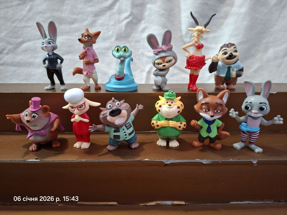 Набор фигурок 12 шт Зверополис 2 Зоотрополіс Зоотопия Гери Ник Джуди