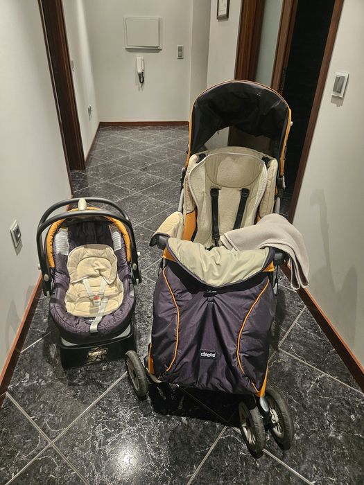 Chicco Trio CT 0.1 CONJUNTO COMPLETO (Carrinho + Ovo + Base Auto-Fix) | Como Novo!