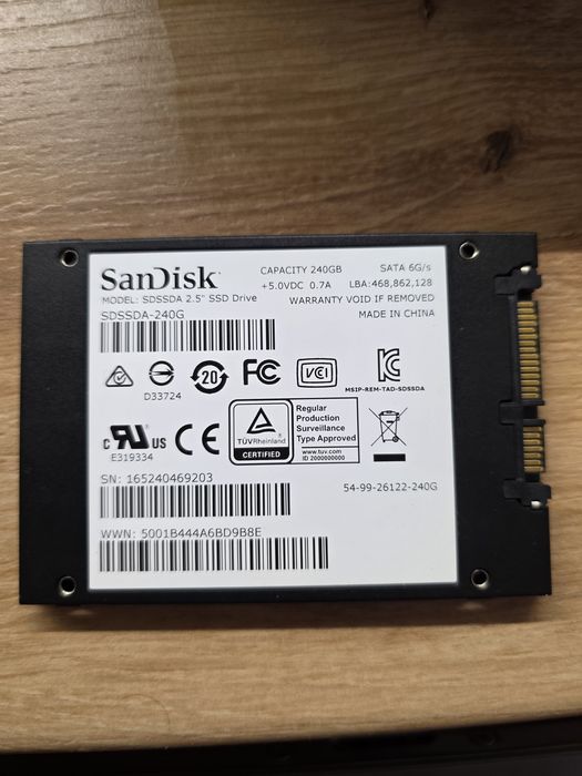 Dysk SSD 2,5' 240GB SATA SanDisk SSD Plus SDSSDA-240G