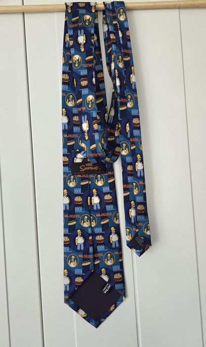New silk tie vintage retro The Simpsons Cartoon funny krawat jedwab