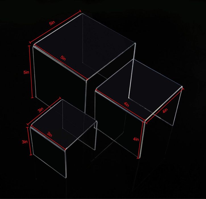 MaoXinTek 3x Stojak Akrylowy 5 mm na biżuterię desery wystawa