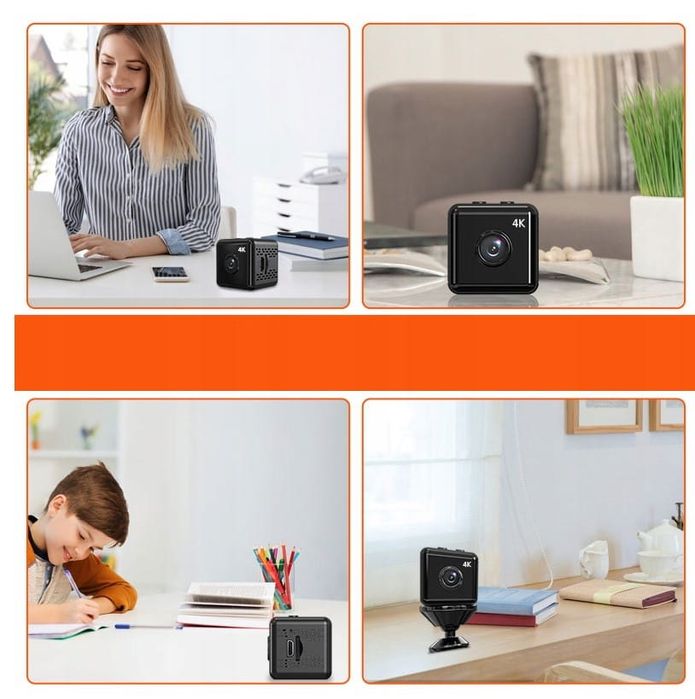 Mini Kamera Szpiegowska 4K z Detekcją Ruchu WiFi