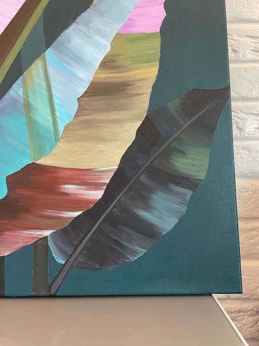 Картина интерьерная 80х120см Акрил. Банановый лист. На подрамнике