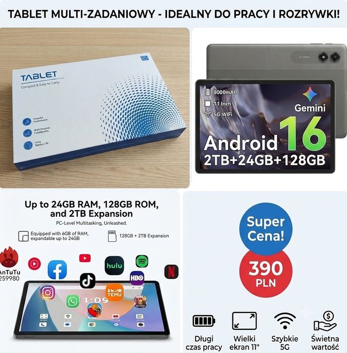 Nowy tablet Tabwee T50 6/128GB
