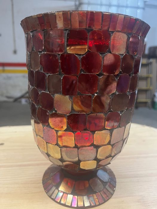 vaso/jarra decorativo em mosaico de vidro