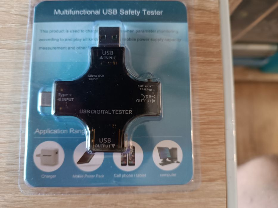 Z Bluetooth TESTER USB WOLTOMIERZ USB A USB C Napięcia 3.6-32V 8A