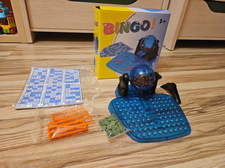 Gra Rodzinna Bingo Lotto Maszyna Losująca Kulki z Numerami Wygrana Los