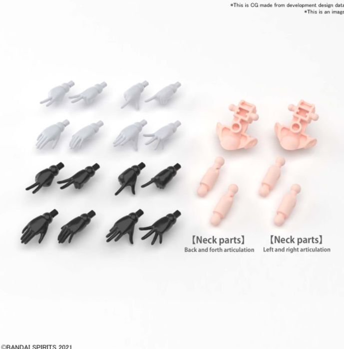 30ms - option hand parts (white / black) - model kit