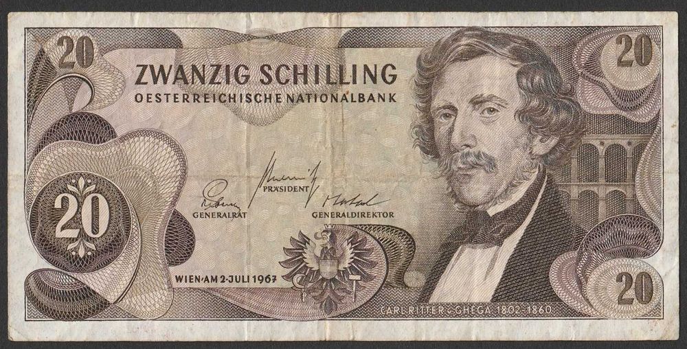Austria 20 schilling 1967 - Ghega - F