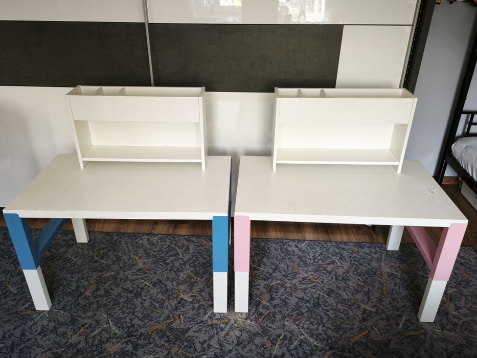 IKEA PÅHL biurko dziecięce regulowane + nadstawka | 2 sztuki