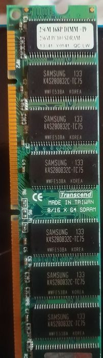 Memória 256mb 168p Pc100 Cl2 18c 16x8 Ecc Sdram Dimm 19