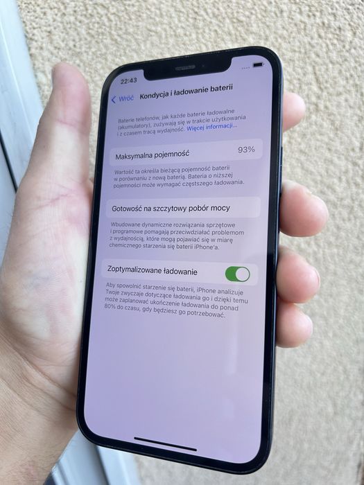 iPhone 12 128GB Północ (Midnight) | Stan Jak Nowy | Bateria 93% | Oryginał