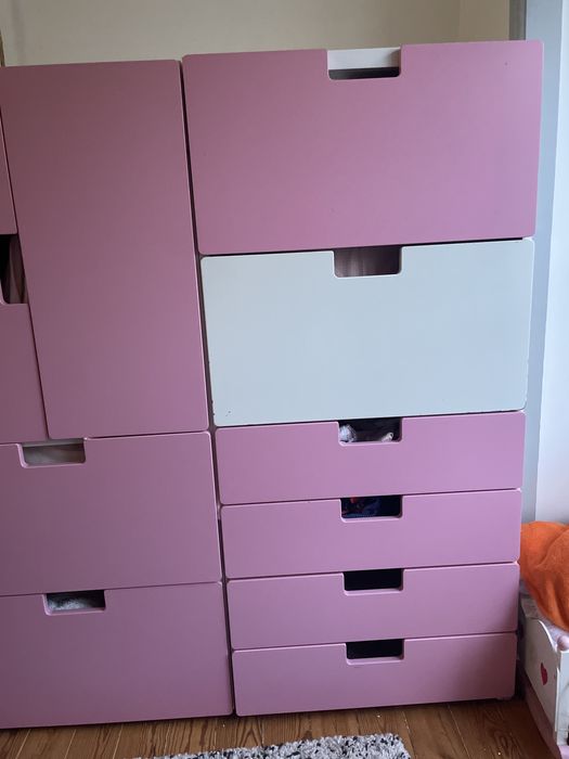 2 Móveis / Cómodas de Arrumação Infantil IKEA (Rosa e Branco)