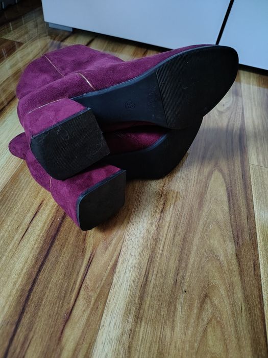Buty,Botki, kozaki Jenny Fairy bordowe zamszowe rozmiar 38