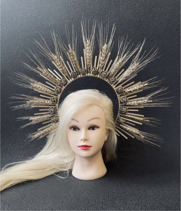 Корона на голову обруч вінок віночок з колосками пшениці колосків