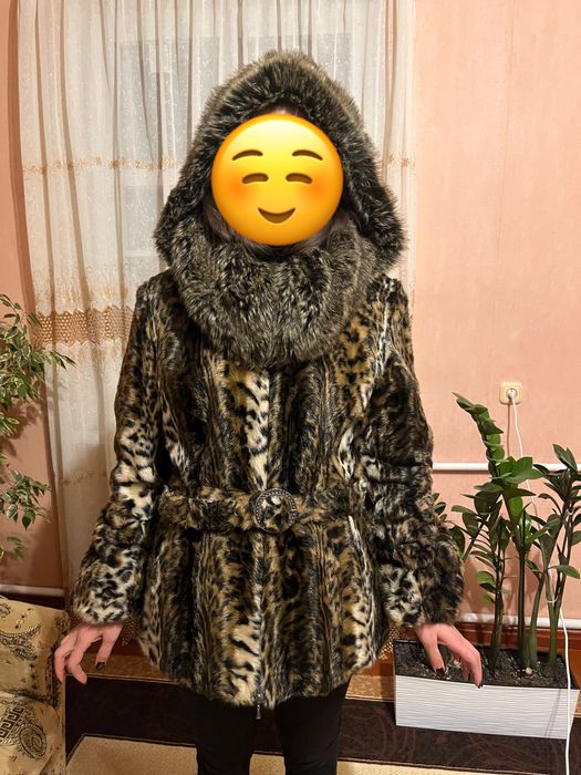 Шуба звериный принт