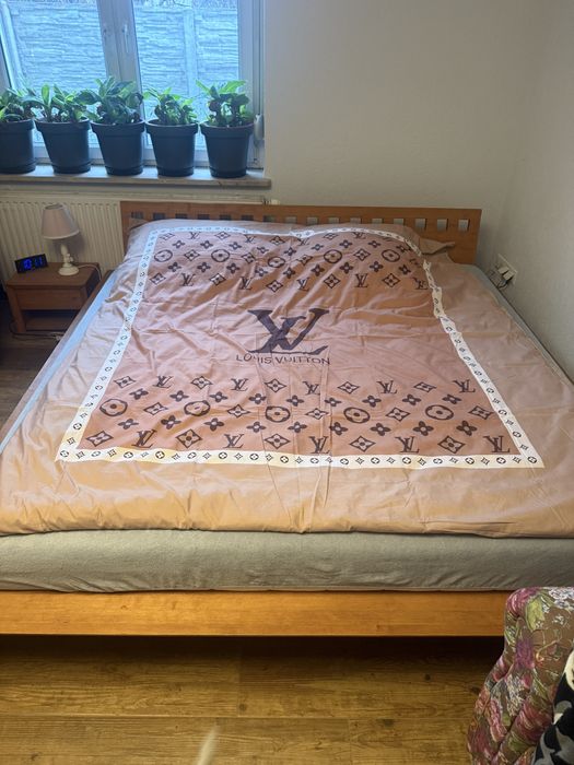 Łóżko z drewna tekowego toczone kule 230x230