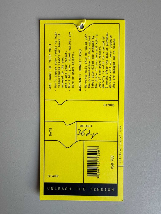 Raquete de padel - Volt Padel 700 V23 – 362g