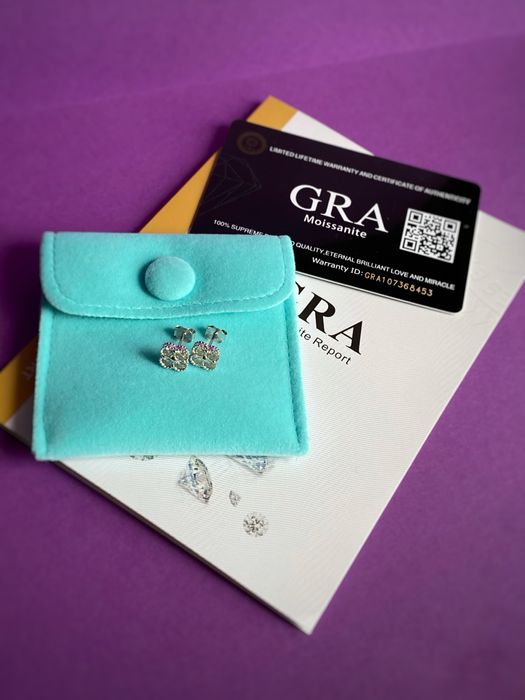 Топ! Серебряные сережки с бриллиантами-муассанитами