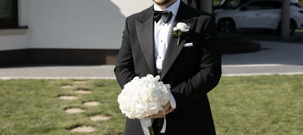 Smoking ślubny czarny