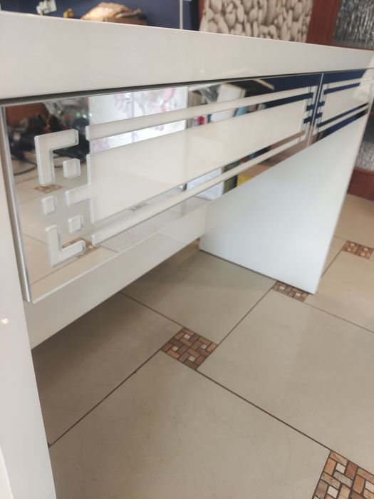 Toaletka glamour, wysoki połysk, 120cm, lustro komplet