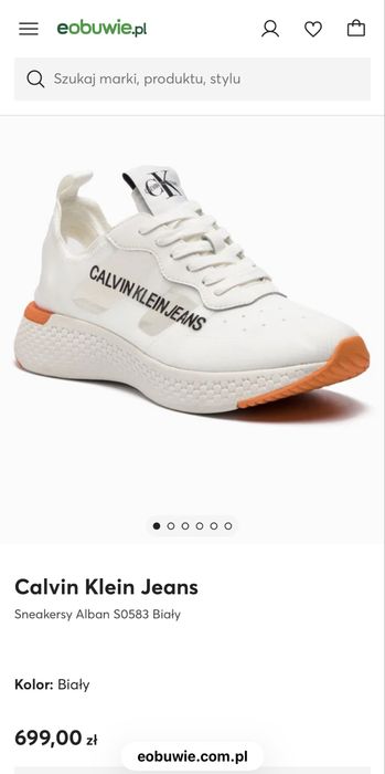 Calvin Klein Jeans Alban S0583 białe sneakersy