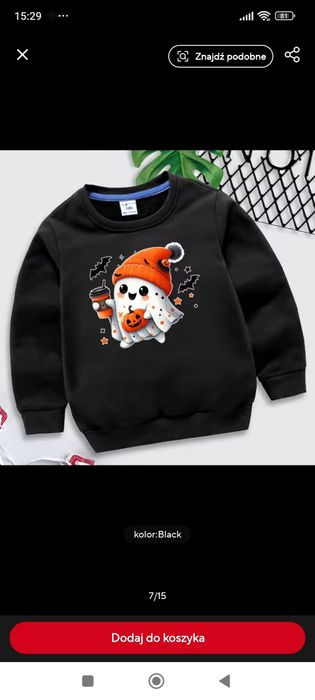 Bluza na halloween czarna nowa 122