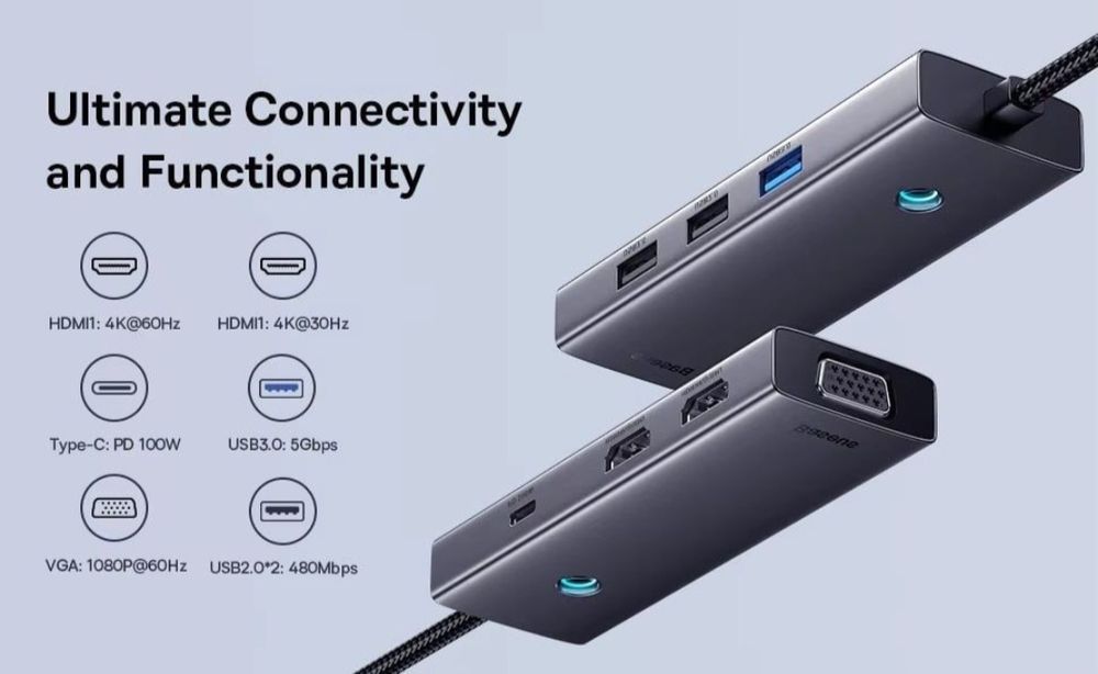 USВ-концентратор Вaseus, 7 в 1. Новый 2шт.