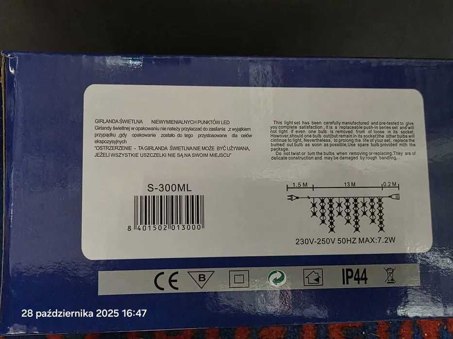 LAMPKI SOPLE 300LED z flashem MULTICOLOR wewnętrzne zewnętrzne 14m