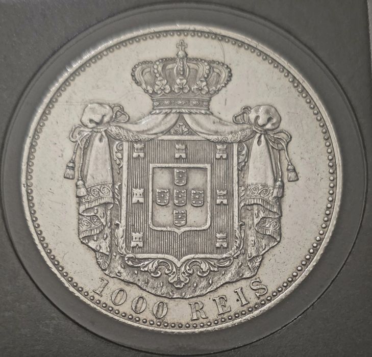 Moeda 1000 Reis 1899 D. Carlos I (ao vivo,parece proof)