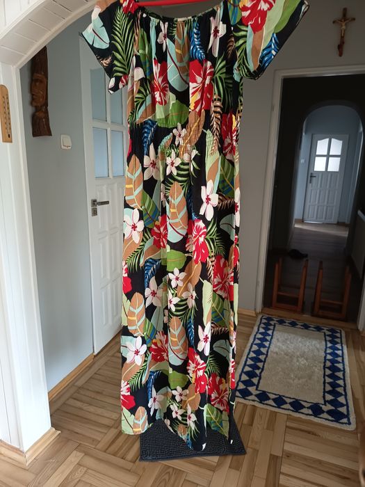 Dluga kolorowa sukienka L-XXL