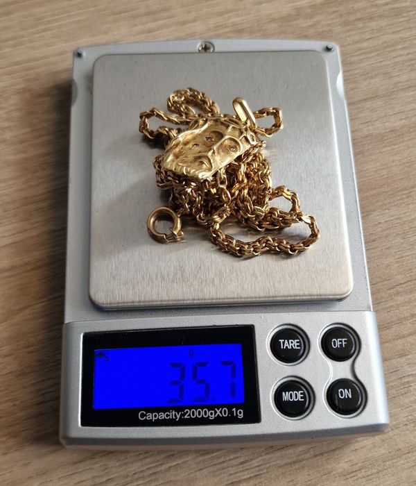 Fio em Ouro Malha Friso + Cara de Cristo 19.2k
