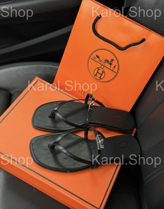 Шльопанці шльопки 38 розмір довжина  24 см вєтнамки в стилі Hermès Miss Sandal