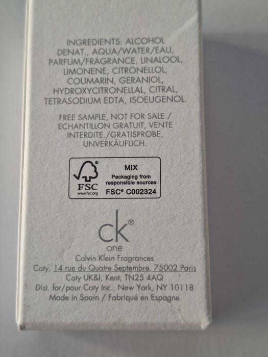 Calvin Klein One miniatura perfum