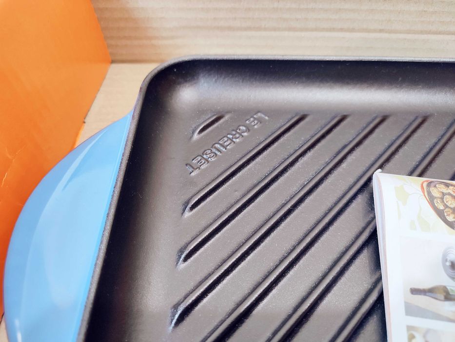 Patelnia grillowa Le Creuset 33 X 22 cm żeliwna lazurowa
