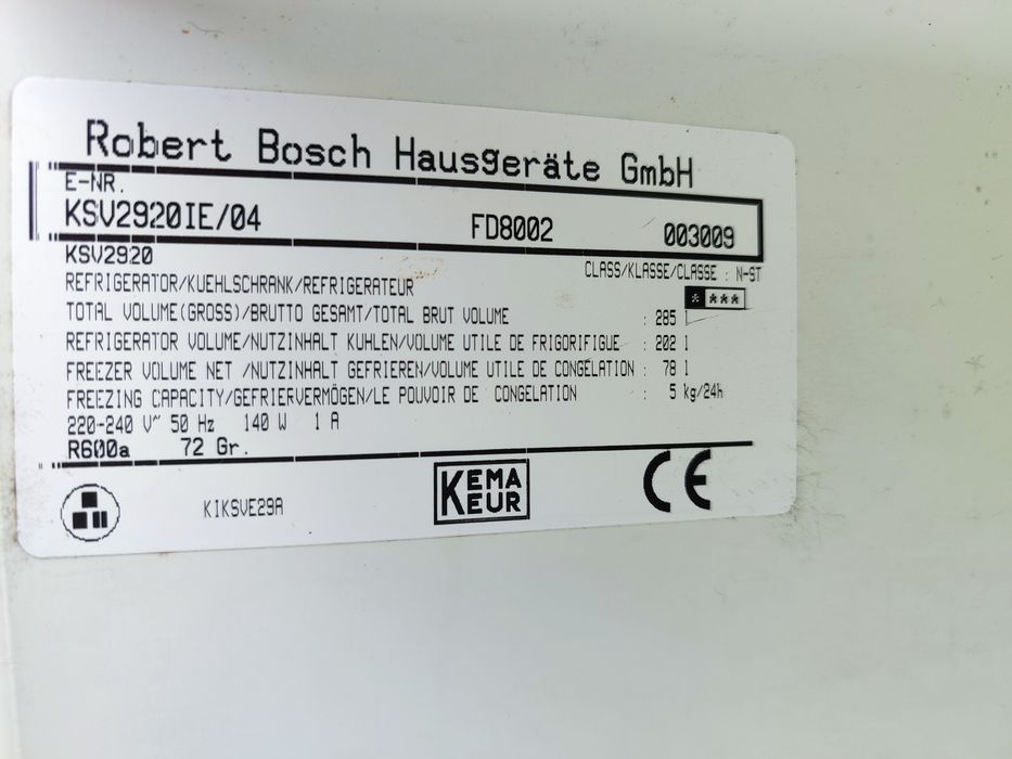 Frigorífico Bosch possibilidade de entrega