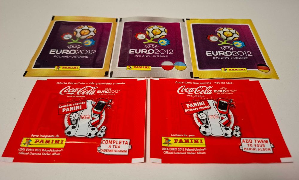 Lote de 20 saquetas de cromos fechadas Panini Europeus / Mundiais