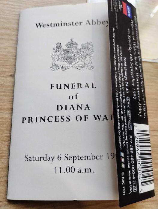 Офіційна касета запису похорон принцеси Уєльскої Діани 6.9.97 від ВВС