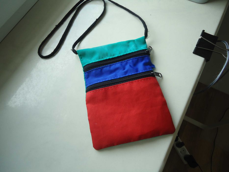 Vintage saszetka nerka na monety pieniądze i dokumenty etui