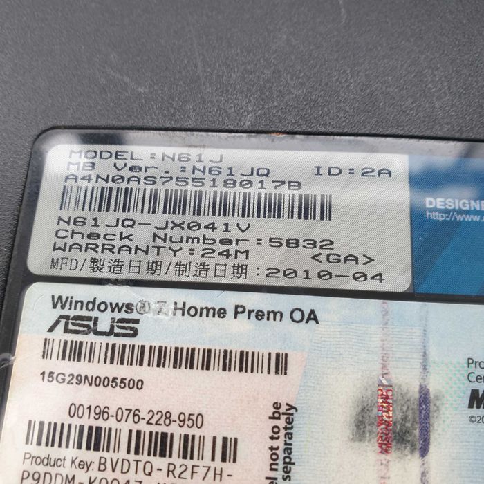 teclado asus N61J dá para outros modelos restantes peças sob consulta