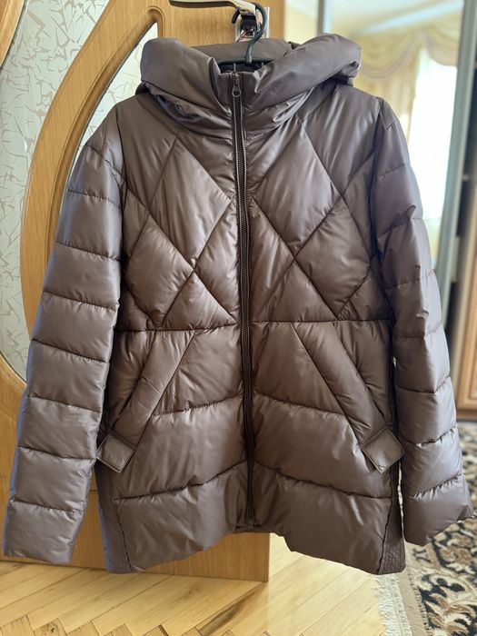 Зимова жіноча куртка | Шоколадного кольору пуховик