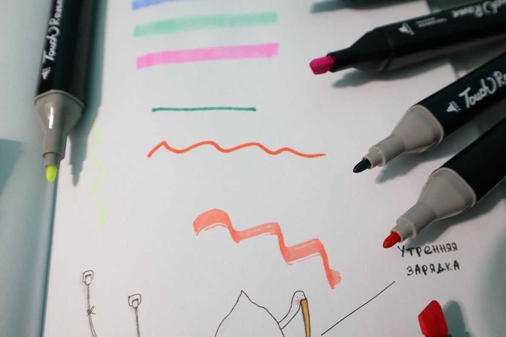 Скетч-маркери нові, яскраві, двосторонні, свіжі маркери для скетчингу