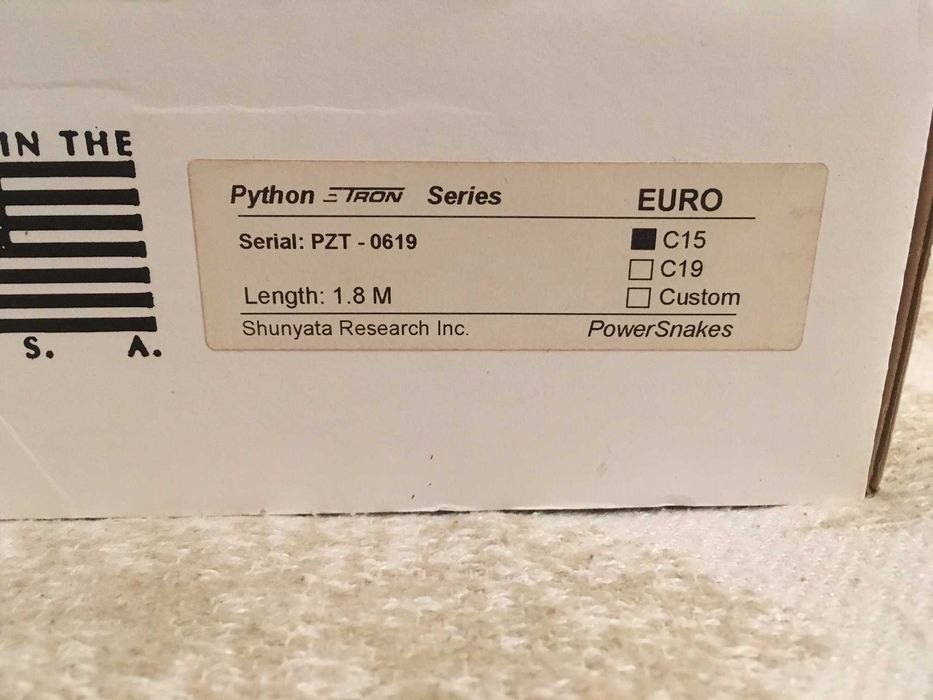 Кабель живлення Shunyata Research Python Ztron 1,8 м euro plug