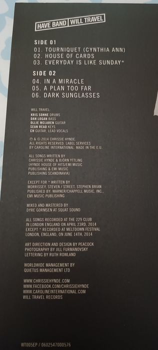 Vinil Chrissie Hynde Stockholm Live