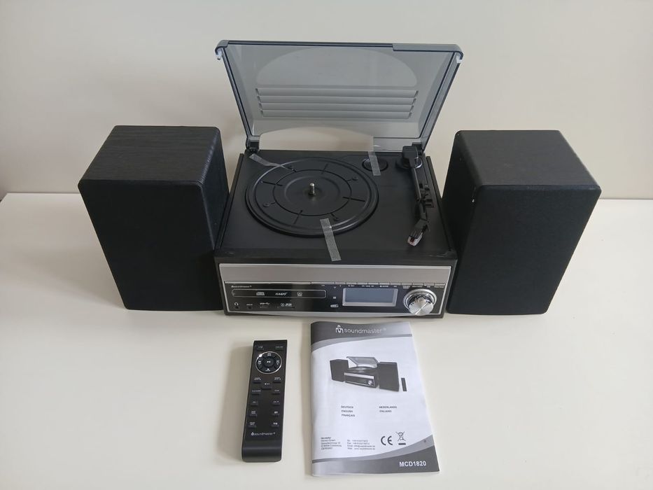 Wieża stereo Soundmaster MCD1820SW Gramofon Nagrywanie Radio Cyfrowe