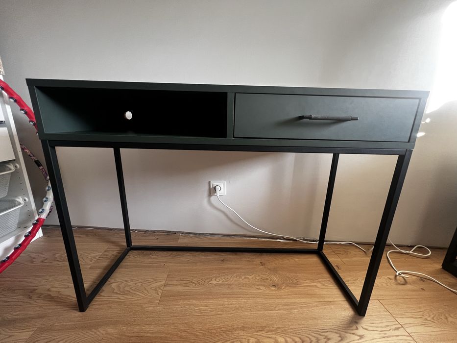 Konsola zielona do przedpokoju z szufladą