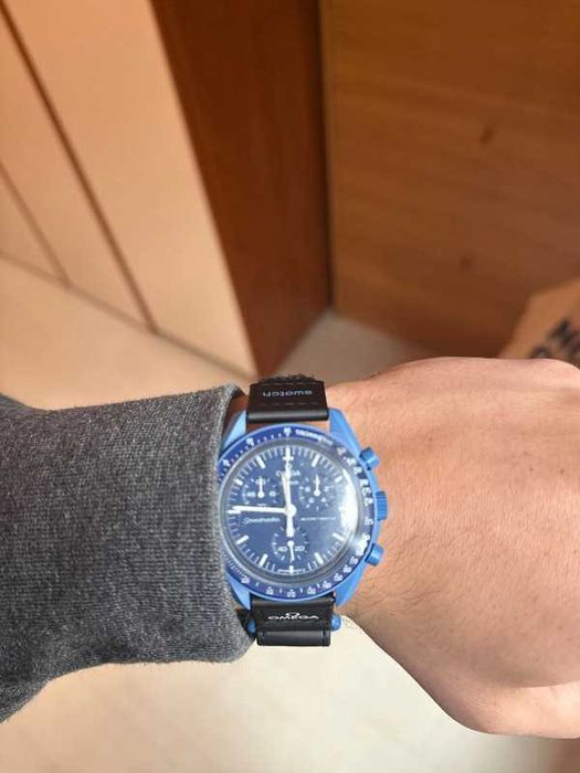 Omega x Swatch Bioceramic Neptune - SO33N100 Starry Dial Detail