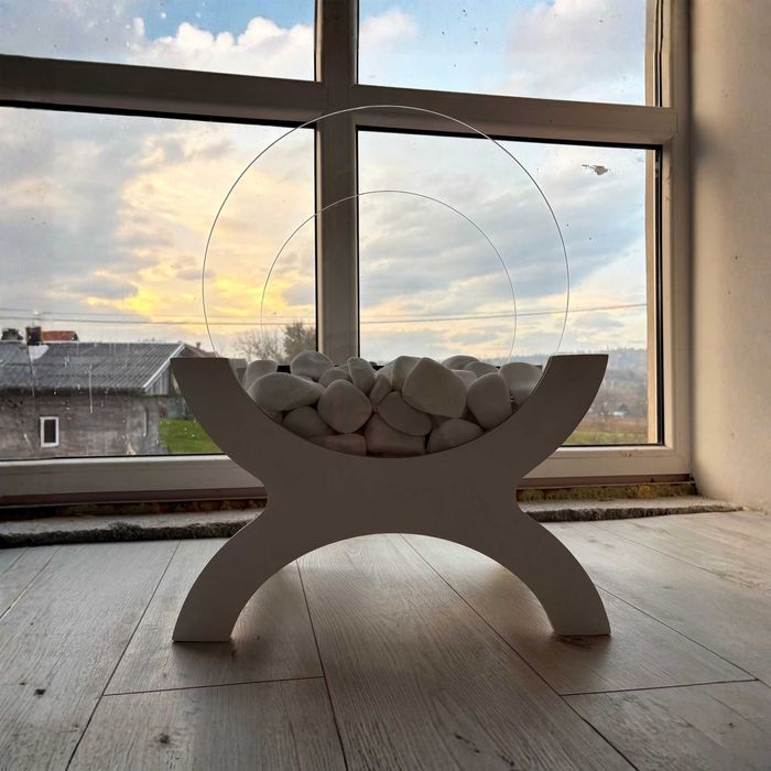 Біокамін для вітальні, квартири, будинку. Білий.