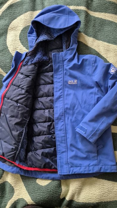Kurtka Jack Wolfskin kids 3w1 128 - puchowa podpinka!